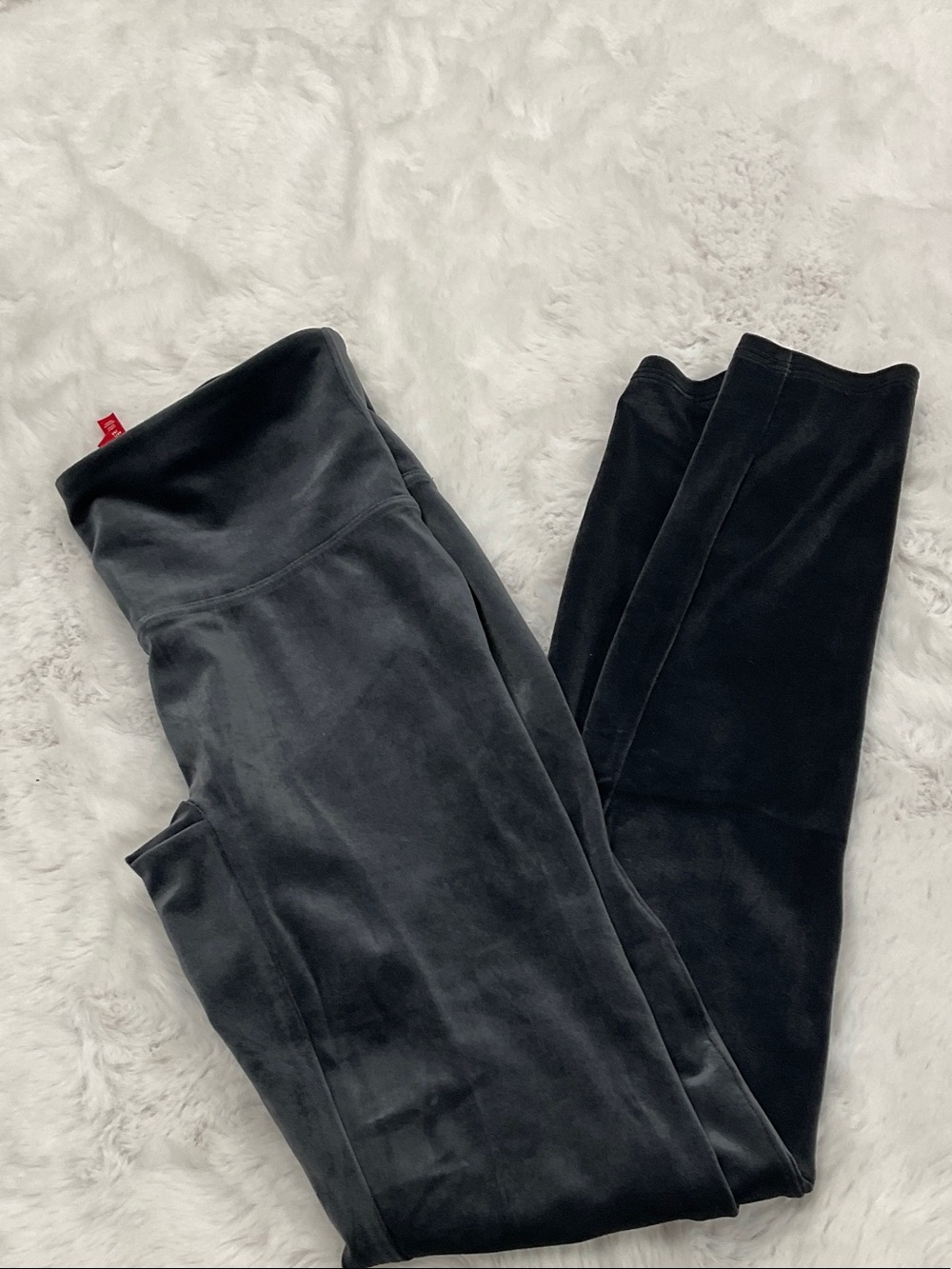 SPANX Velour Blue/Silver Dressy Leggings